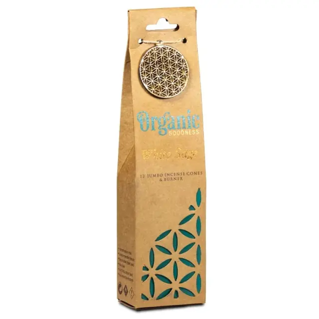 Αρωματικοί Κώνοι θυμιάματος Organic Goodness Φασκόμηλο με Κεραμική Βάση καύσης