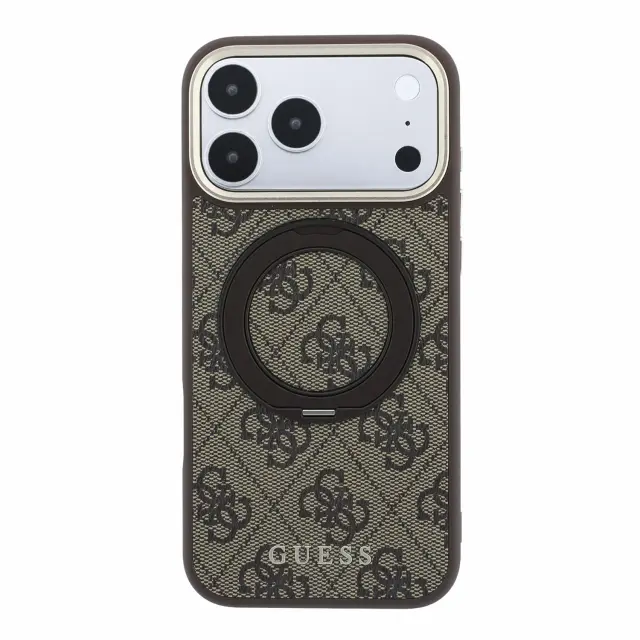 Guess PU 4G Ring Stand MagSafe Case for iPhone 18 Pro Max Brown 3