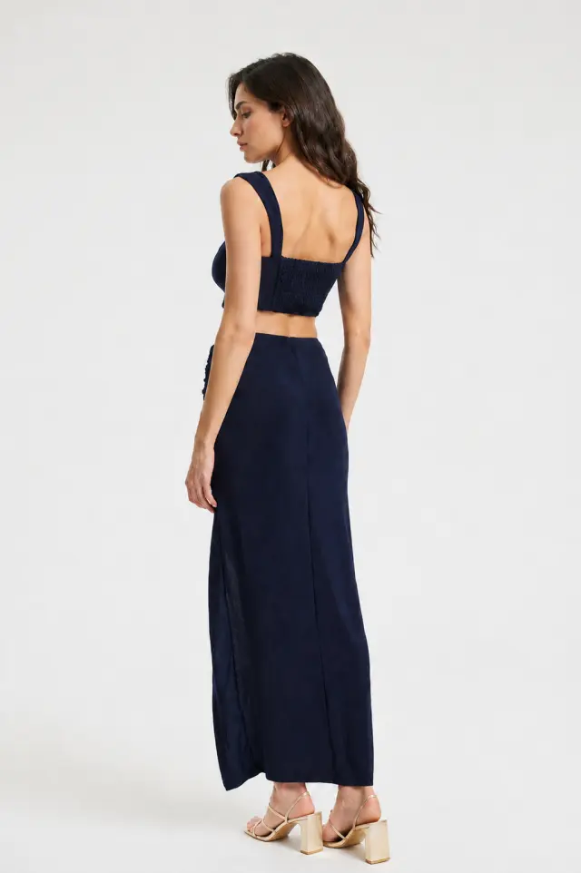 Maxi Φούστα με Draping & Σκίσιμο HYNDRIA SKIRT - XS 3