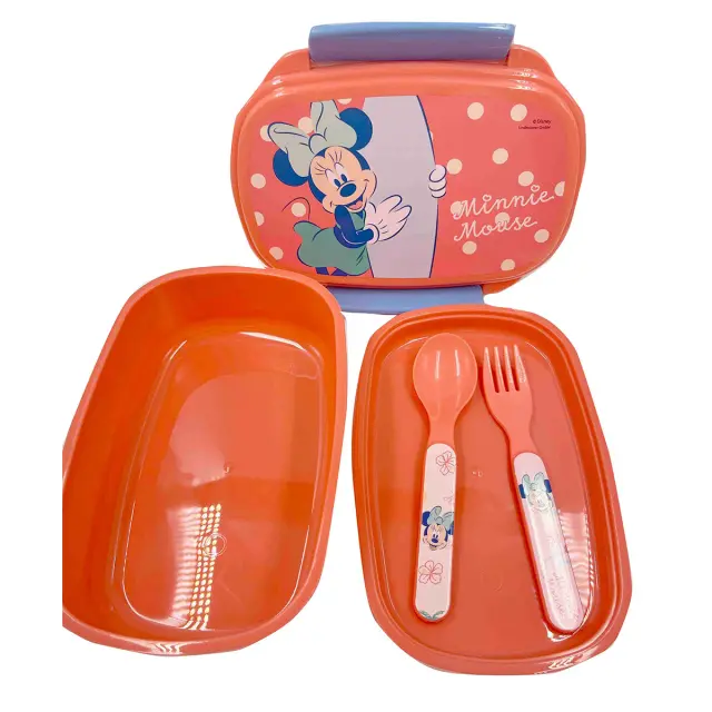 Δοχείου φαγητού Disney Minnie Mouse με κουτάλι και πιρούνι 2