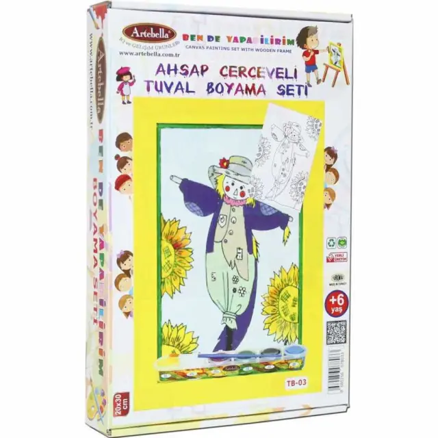 Artebella Σετ Ζωγραφικής Καρτολίνο & Χρώματα 20x30cm TB-03