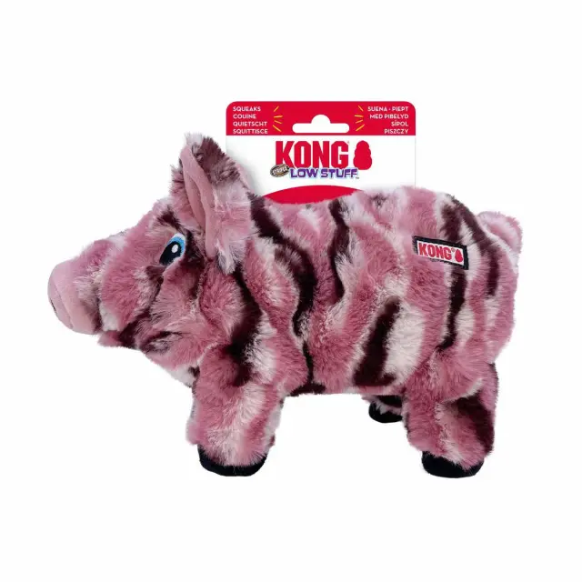 Kong - Low Stuff Stripes Pig - 16.5 x 26.5 x 7.5 cm - Pet Supplies