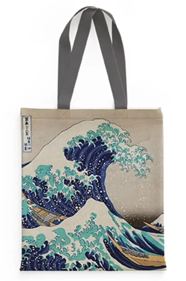 Τσάντα υφασμάτινη σουετ Hokusai – Great Wave off Kanagawa (Brainfood)