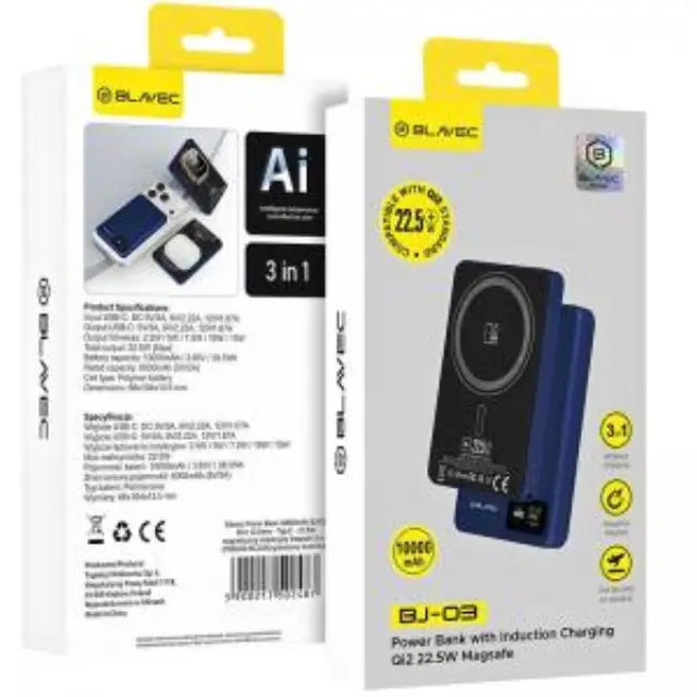 Φορτιστής Ανάγκης Blavec BJ-03 22.5W 10000mAh 3 σε 1 Magnetic Μπλε N71615 3