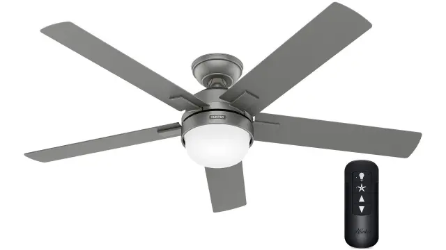 Hunter Zeal 132 Matte Silver - Ανεμιστήρας Οροφής με Φωτιστικό