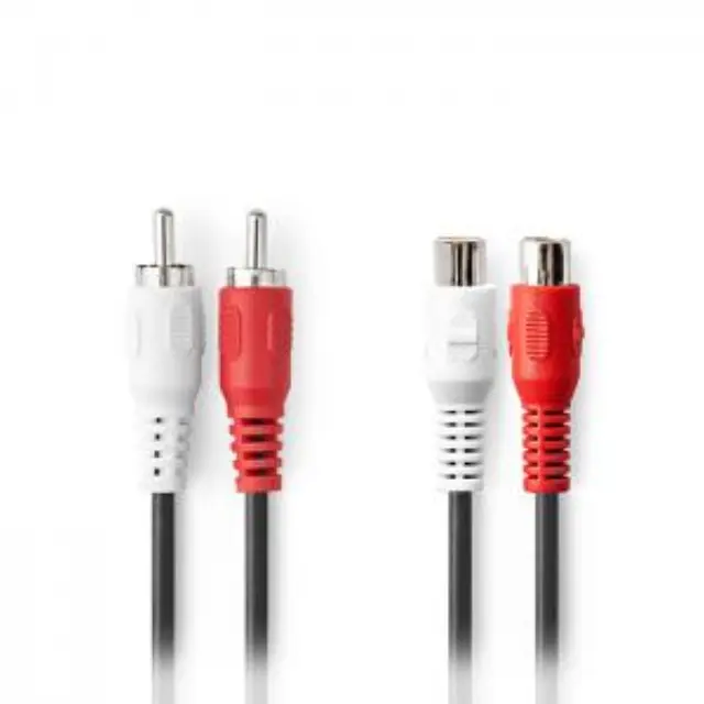 Καλώδιο προέκτασης stereo 2x RCA, 2.00m σε μαύρο χρώμα. 2