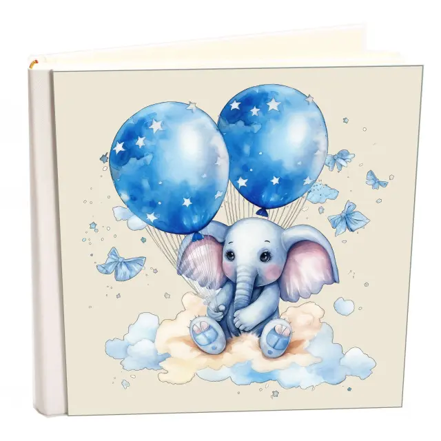 Άλμπουμ my album elephant 35 boho style με ριζόχαρτο 35x35cm και κουτί άλμπουμ