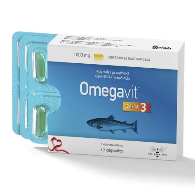 Uplab Omegavit Epa & Dha Συμπλήρωμα Διατροφής με Ωμέγα-3 Λιπαρά Οξέα 30Καψ.