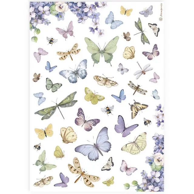 Ριζόχαρτο ντεκουπάζ Stamperia 21x29cm A4, Butterflies