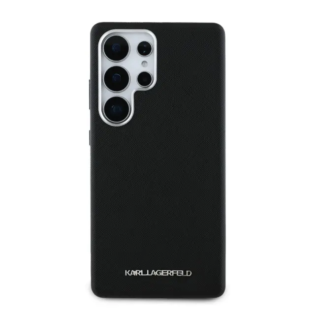 Karl Lagerfeld PU Saffiano Metal Logo and Frame Case for Samsung Galaxy S25 Ultra Black 3