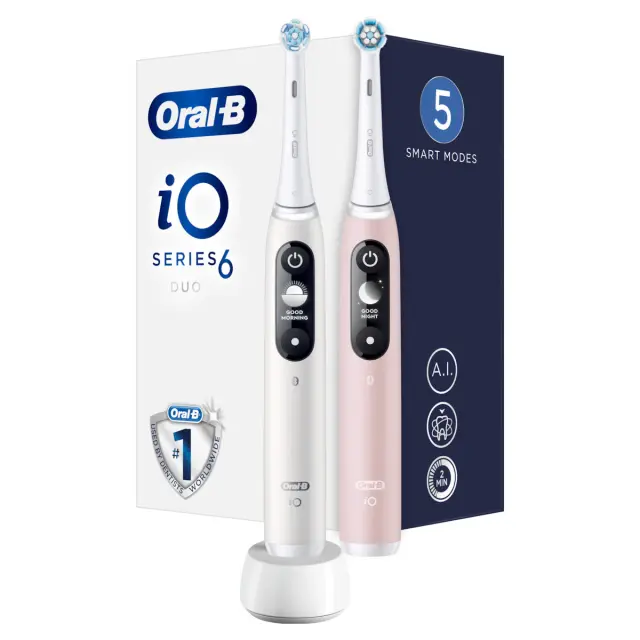 Oral-B iO Series 6 Ηλεκτρική Οδοντόβουρτσα με Αισθητήρα Πίεσης Pink Sand & Sand White 2