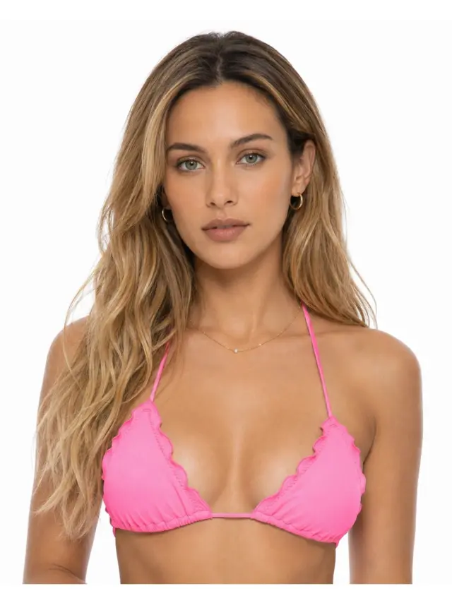 Luli Fama Γυναικείο Top Bikini Neon Pink Shiny - XS 2