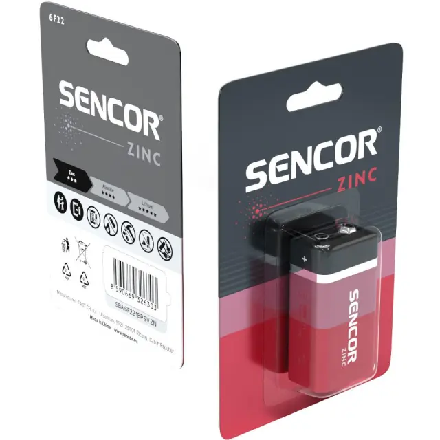 Μπαταρία Sencor SBA 6F22 Zinc-Carbon 9V 2