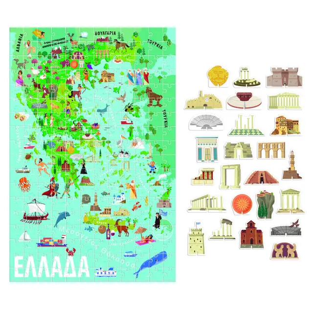 Παιχνίδι HEADU εκπαιδευτικό - Παζλ γίγας 216 κομμάτια με 3D στοιχεία 3