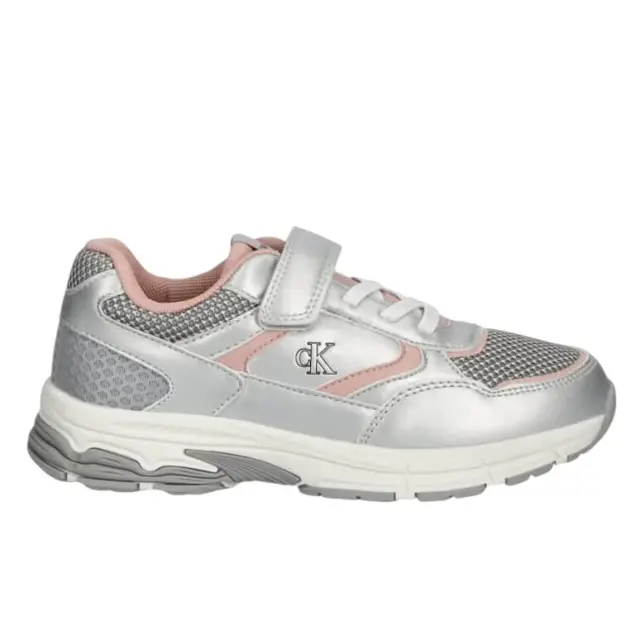 Εφηβικά Sneakers Calvin Klein Low Cut Lace Up V1A9-83393-0579A690 Ασημί Ασημί - 24