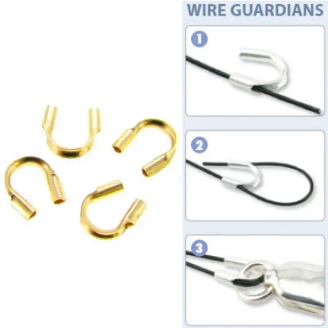 Προστατευτικά Ατσαλοσύρματος - Εσωτ. 0.6mm - Golden Sterling Silver .925 - 4τεμ