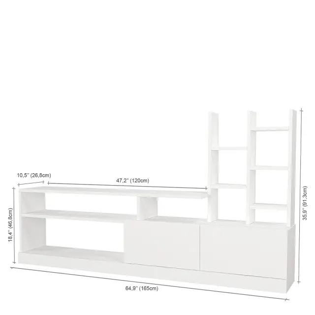 Σύνθεση τηλεόρασης Pesaro Megapap χρώμα λευκό 165x25x91,3εκ. 3