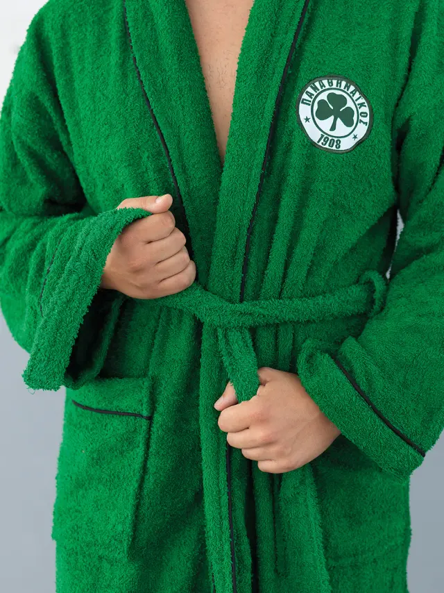 Μπουρνούζι Με Γιακά Official Team Licenced Panathinaikos Adults Xl Palamaiki