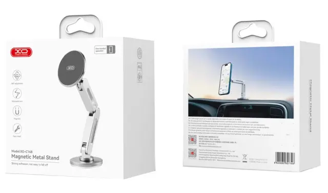 XO C148 Metal Twin Bar 360° Περιστρεφόμενο Μαγνητική Βάση 16.006.0276 2