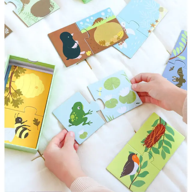 A Little Lovely Company: Puzzle Μαθαίνω τα ζωάκια και τα μέρη που ζουν (2+ ετών) PGMPAH10 2