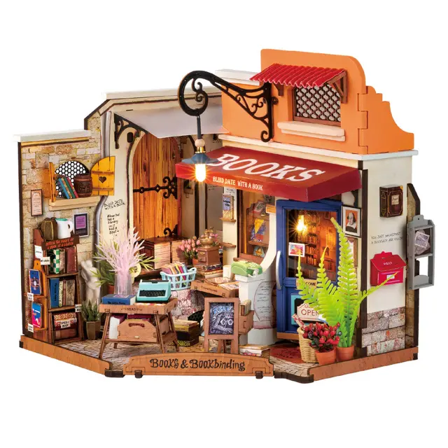 Robotime DIY Κατασκευή Corner Bookstore DG164