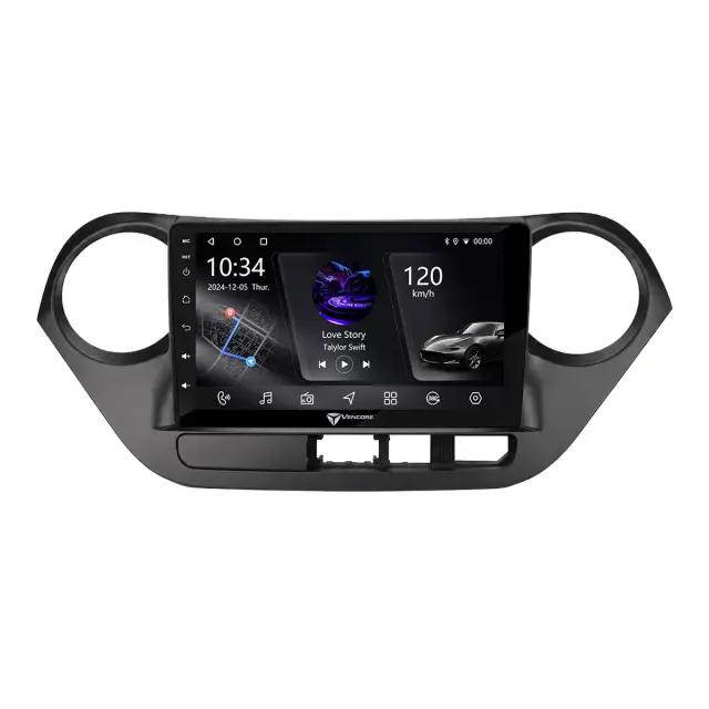 VenCore Οθόνη Multimedia Android 15 9" PX5S Octa-Core 2GB/32GB IPS με Πρόσοψη, CarPlay, Android Auto και Υποστήριξη Κάμερας 360° για Hyundai i10 2014-2020 – Μαύρη (3236-10005-0506B) 2