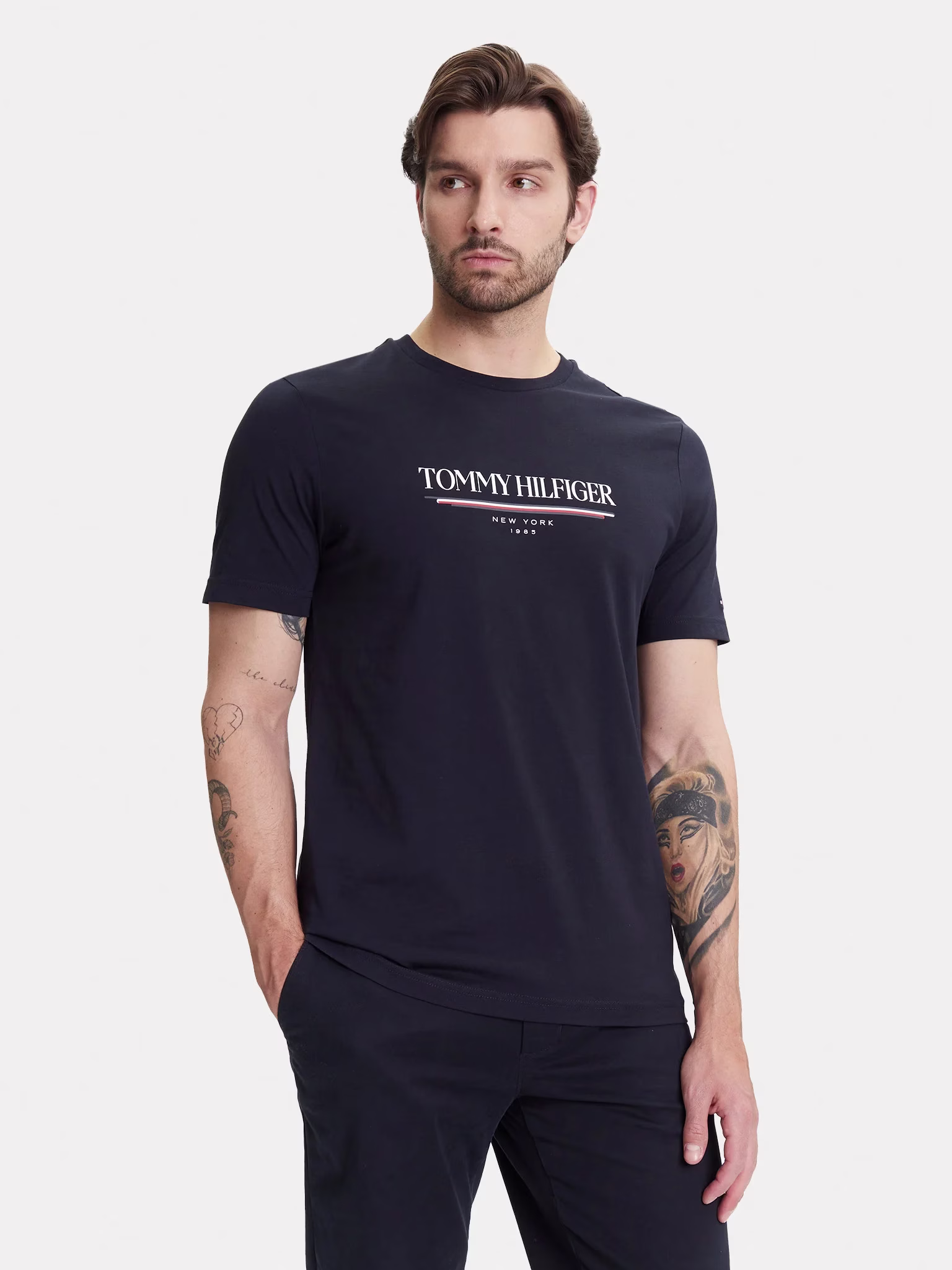 Tommy Hilfiger Ανδρικό Σκούρο Μπλε T-Shirt Μπλε Σκούρο - S