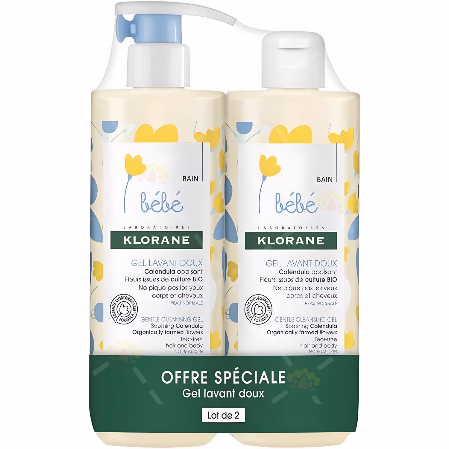 Klorane Gel Καθαρισμού 500ml με Αντλία + 500 ml χωρις αντλια