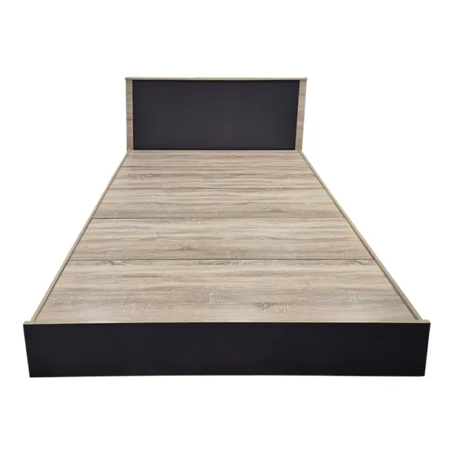 Κρεβάτι Athos pakoworld σε sonoma-ανθρακί απόχρωση 160x200εκ 2