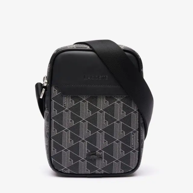 Τσαντάκι Χιαστί Lacoste NH4410LX-LGH45 Μάυρο Γκρι - ONESIZE