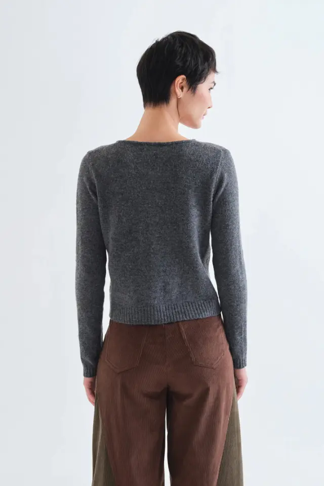 COMPANIA FANTASTICA KNITTED CARDIGAN (63C/10243 DARK GREY) - L 2