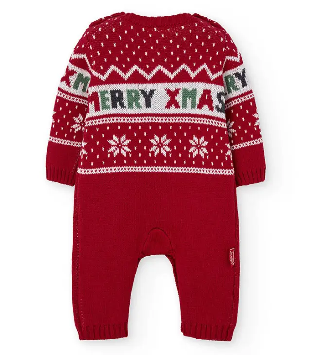 Boboli Πλεκτό ολόσωμο φορμάκι βόλτας Unisex με Χριστουγεννιάτικο σχέδιο 2