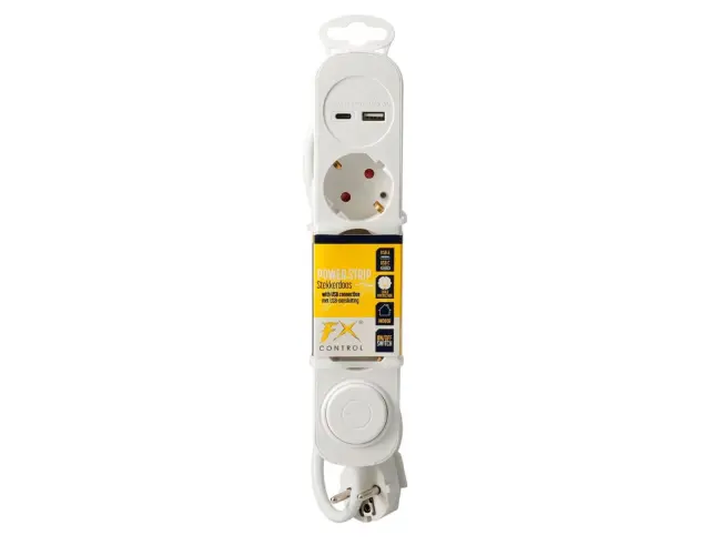 Πολύπριζο - 3x Schuko, 1x USB-A, 1x USB-C - Με Διακόπτη On/Off - Καλώδιο 1.5m - Λευκό KT1000240 2