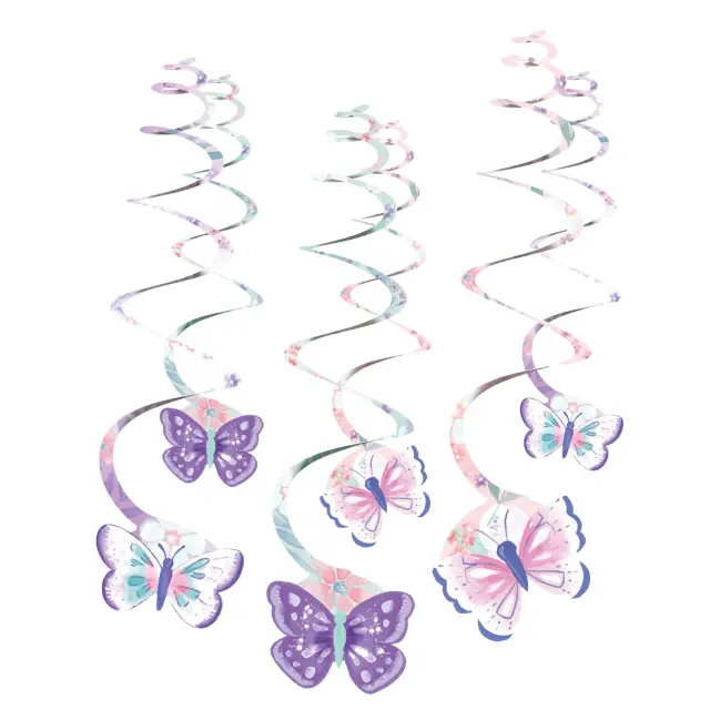 Κρεμαστά Διακοσμ. Σπιράλ Πεταλούδες /Butterflies/Flutter 6 τεμ