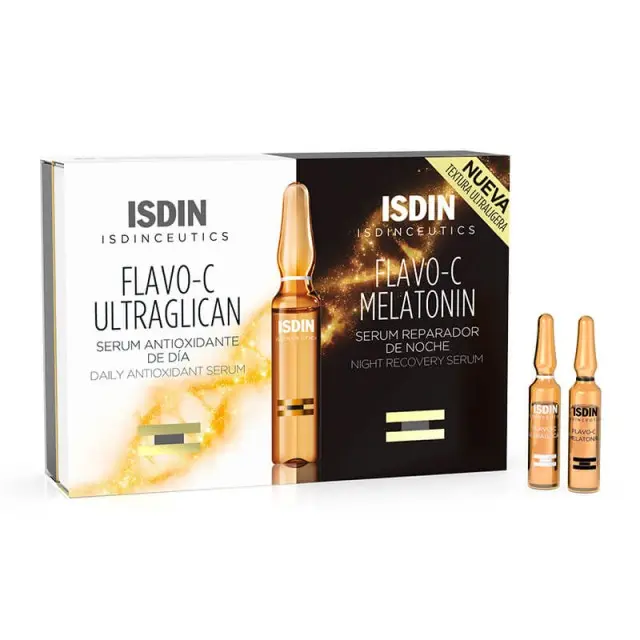 Isdin Isdinceutics Flavo-C Day & Night Set Αντιοξειδωτικός Ορός Καθημερινής Χρήσης Ημέρας 10x2ml & Νύχτας 10x2ml