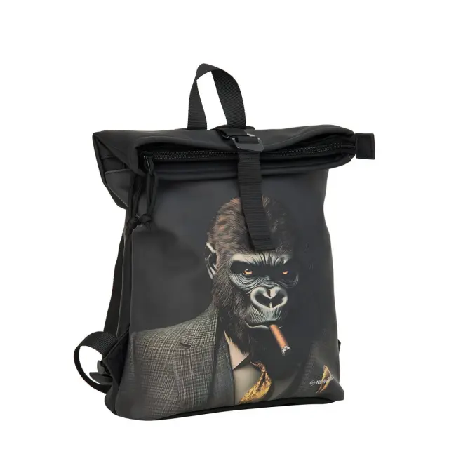 New Rebels Mart Art Roll-Top Backpack (S): Gorilla