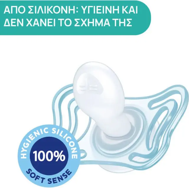 Chicco Ορθοδοντικές Πιπίλες Σιλικόνης Νυκτός με Θήκη Birds - Blue για 2-6 μηνών 2τμχ 2