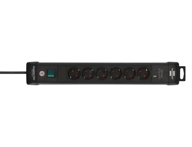 Πολύπριζο Premium Line Brennenstuhl - 6x Schuko - 1x USB-A 18W , 1x USB-C 30W - Διακόπτη On/Off - Καλώδιο 3m - Black150179 3