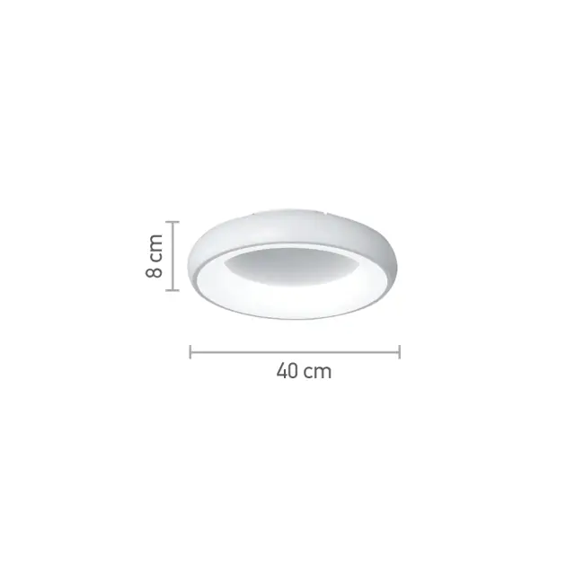 InLight Πλαφονιέρα οροφής LED 24W 3CCT από χρυσαφί και λευκό ακρυλικό D:40cm (42021-B-Golden) 2