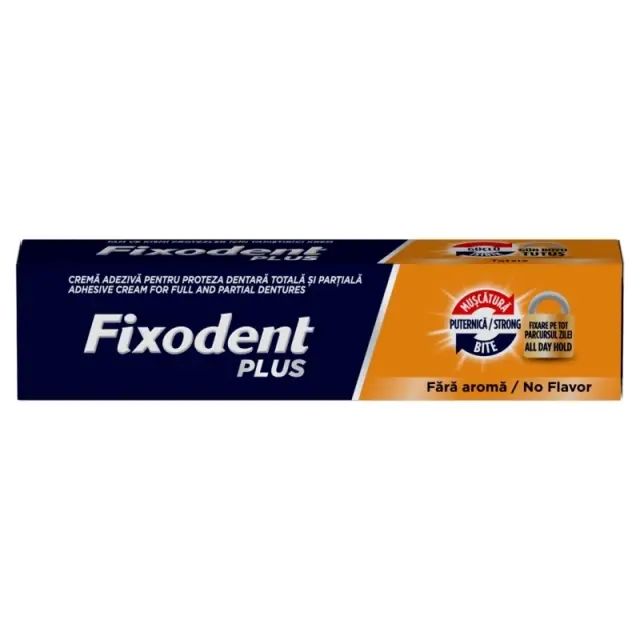 Fixodent Plus Στερεωτική Κρέμα Τεχνητής Οδοντοστοιχίας Δυνατό Κράτημα 57gr