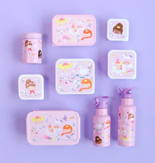 A Little Lovely Company Σετ 4 Δοχεία Φαγητού Lunch & Snack Box Set – Princesses SBSEPR85 3