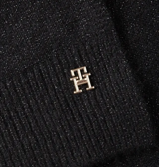 Κασκόλ TOMMY HILFIGER TH Monogram Metallic 16646 Μαύρο 2