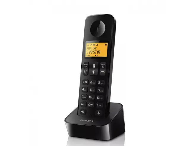 Ασύρματο Τηλέφωνο Philips D2601B/01 με τηλεφωνικό κατάλογο, αναγνώριση κλήσεων και ανοιχτή ακρόαση - Black D2601B/01 2