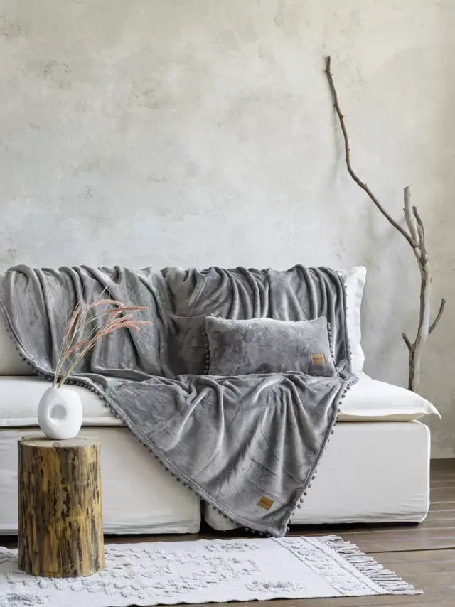 Ριχτάρι Διθέσιο 180Χ250 Nima Macia Gray 100% Πολυέστερ