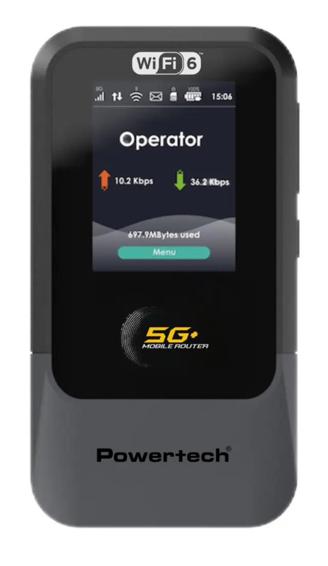 POWERTECH 5G mobile router PT-1512, WiFi 6, AX900 dual band, 4000mAh