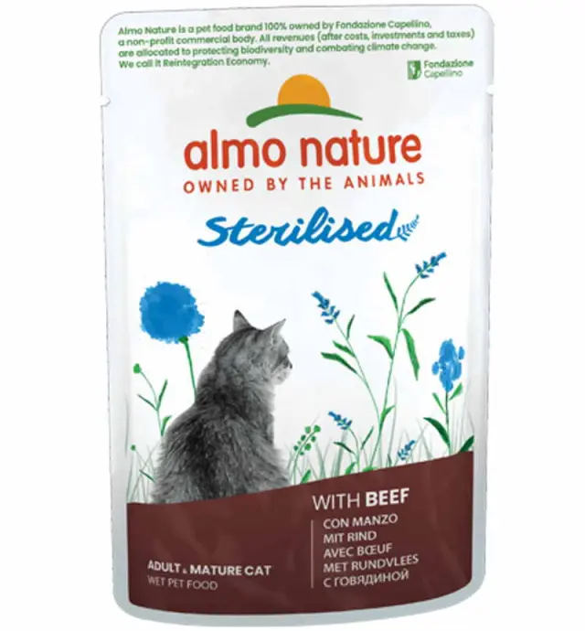 Almo Nature Functional Cat Adult Sterilized Φακελάκι Με Μοσχάρι 70gr Μονόχρωμο