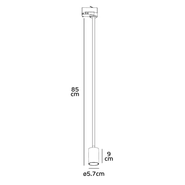 Masko 3-phase φωτιστικό ράγας GU10/PAR16 L85cm μαύρο Άσπρο 2