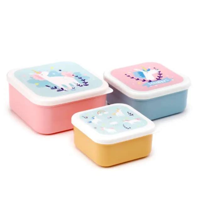 Puckator Σετ 3 Δοχεία φαγητού / 3 Stackable Lunch Boxes: Unicorn Magic