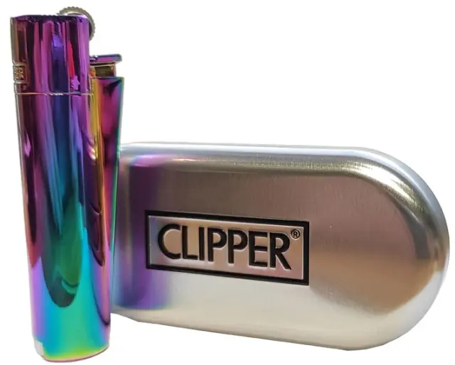 Clipper Αναπτήρας Μεταλλικός Μεγάλος - Rainbow Icy Colour Metal