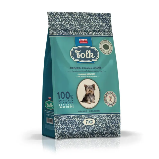 FOLK Small breeds Traditional masurian venison stew with beets and cranberries - dry dog food - 7kg